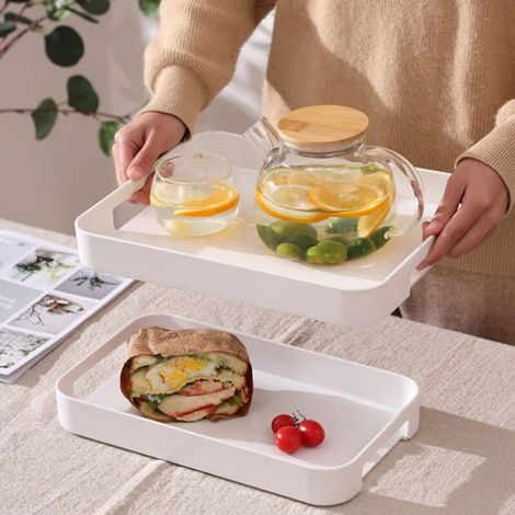 Plateau De Service - Rectangulaire - Blanc - En Plastique Polypropylène - Pour Service En Intérieur - 1 Pièce (1/4)