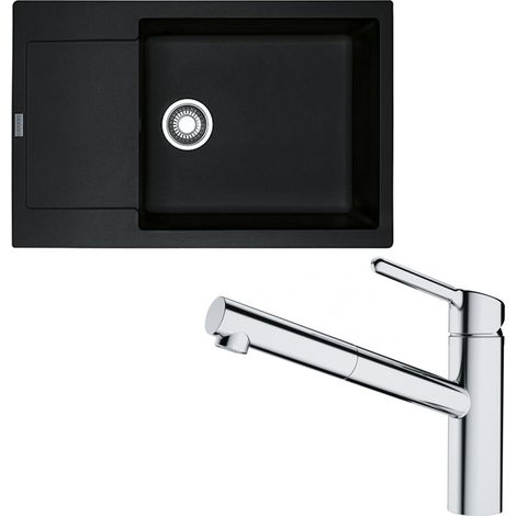 Pack évier XL Maris Fragranit onyx 780 x 500 x 200 mm + mitigeur Orbit douchette - Franke (1/5)