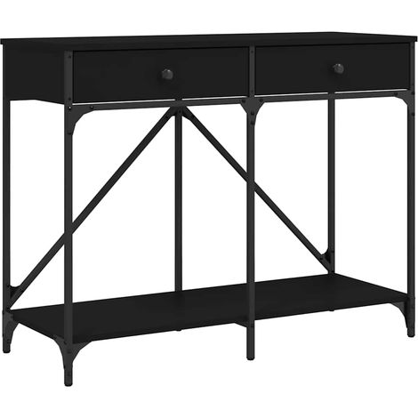 Table console,Table d'appoint,Bout de canapé,Meuble d'entrée noir 100x39x78,5 cm bois d'ingénierie