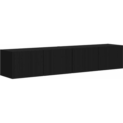 Maison Exclusive - Meuble TV mural Montage mural 2 pcs Noir 78,5 x 31 x 29,5 cm