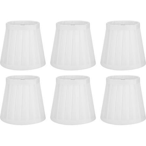 6 Abat-jour en tissu moderne pour lampe de bureau, applique murale ou lustre – Blanc – E14 – [6 pièces] – Décoration intérieure pour maison, salon, chambre