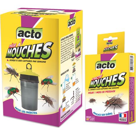 Pack Piège à Mouches ACTO : Piège Grande Capacité + Attractif 75 g (1/5)