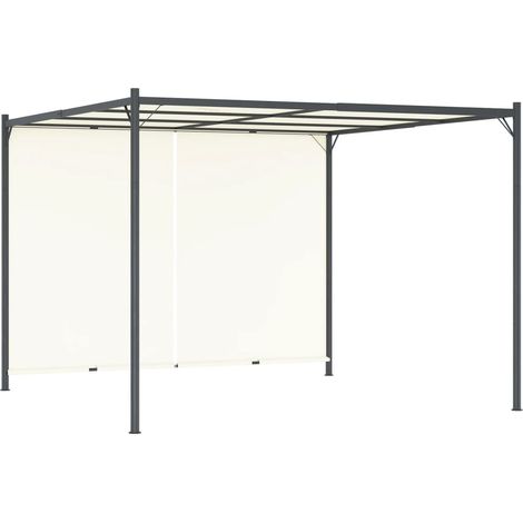 Pergola mit Verstellbarem Dach Cremeweiß 3x3 m Stahl