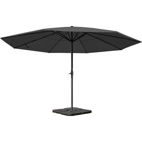 [NON UTILIZZATO] Ombrellone giardino spiaggia T45 Merano Pro ø 500cm con base senza volante antracite