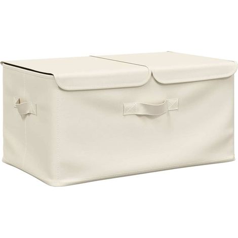 Maison Exclusive - Scatola Portaoggetti in Tessuto 50x30x25 cm Crema (1/5)