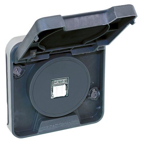 Prise étanche avec clapet RJ45 cat. 6 IP55