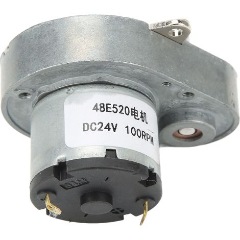 Moteur à engrenages DC 24V, couple élevé, vitesse réglable, réversible, auto-bloquant, 100 tr/min, réducteur 48E520, robuste et fiable. (1/5)