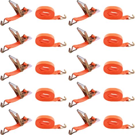 X10pcs 50MM 8M 5T Heavy Duty Ratchet Strap 50mm Tie Down 5000KG 8 Metre 5 Ton 5T (1/5)