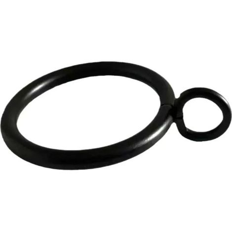 Paquete de 50 anillas metálicas para cortinas, 45 mm de diámetro interior, anillas negras para colgar en barras de cortina, barras de cortina y cortinas. (1/4)