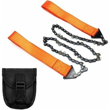 Pocket Saw Scie à Main, Tronçonneuse Manuelle Portable, Pocket Chainsaw kit Survie pour Camping, Randonnée, Survie Gear, (1/5)