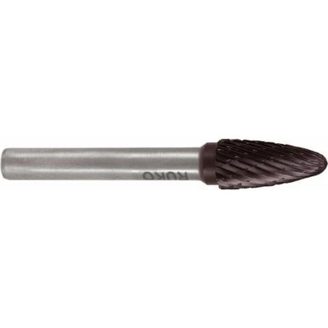 RUKO  Fresa  in  metallo  duro  RBF  Ø  8  mm  lunghezza  testa  18  mm  Ø  gambo  6  mm  TiCN  dentatura  KVZ  4  -  116031TC (1/2)
