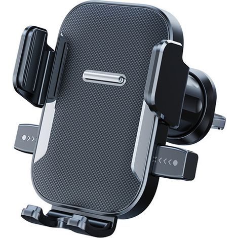 Support Téléphone Voiture Ventouse Automatique, Rotatif et Réglable, pour Pare-Brise et Navigation GPS, Surface Texturée Carrée, Compatible Sortie d'Air - 1 Pièce-lsw