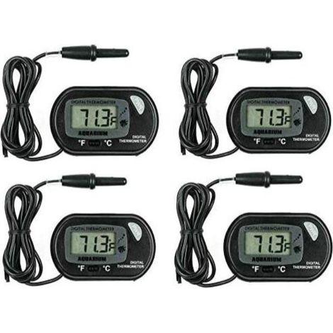LCD Thermomètres Aquarium, 4 Pièces Thermomètre Digital Numérique avec Sonde Étanche pour Aquarium, Terrarium et Vivarium (1/5)