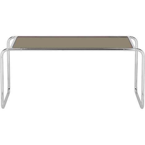 Table basse en verre pieds chrome - Verre fumé - Rika (1/5)
