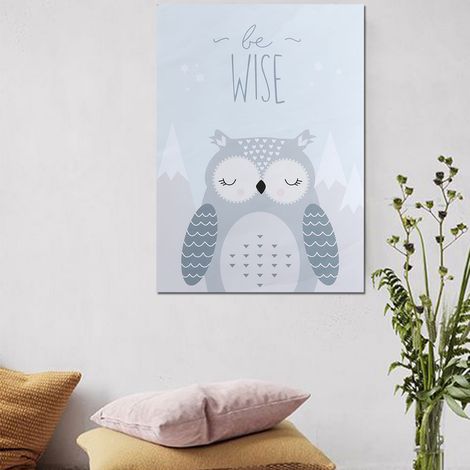 Tableau animalier de dessin animé sur toile, sans cadre, art pour les chambres d'enfants et la décoration intérieure (02 21 x 30 cm) (1/5)