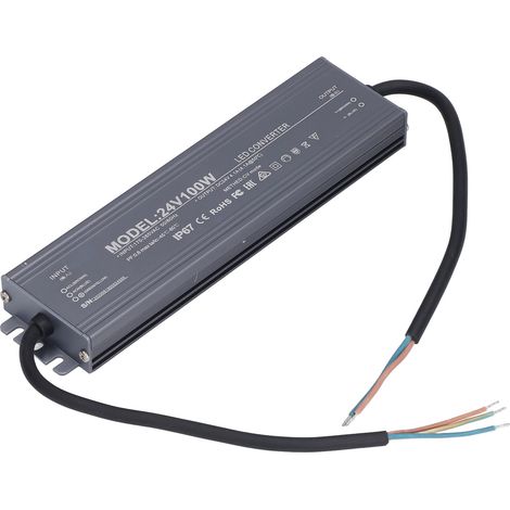 IP67 wasserdichter LED-Transformator, 24V 4,1A Netzteil mit Kupferkabel, AC170-265V Eingang, Treiber für LED-Streifen, Stromquelle, robustes Gehäuse. (1/5)