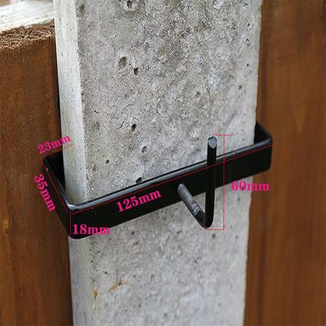 Clips de poteau en béton pour poteaux de clôture – Support réglable en acier – Résistant à la rouille – Pour colonnes de 10,2 cm (1/3)