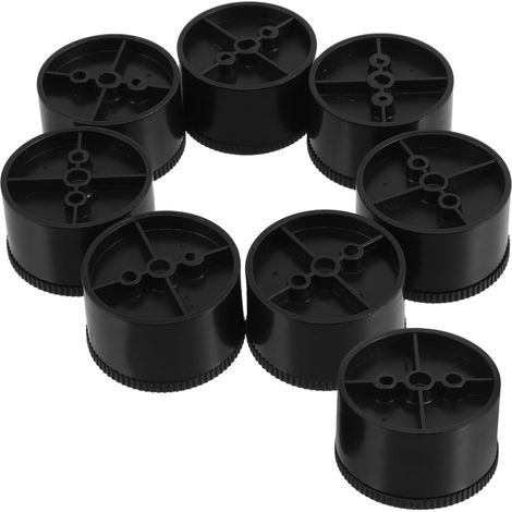 Patas ajustables para muebles, 3 cm, juego de 8, patas niveladoras redondas negras de ABS, accesorios de repuesto para sofás y armarios. (1/4)