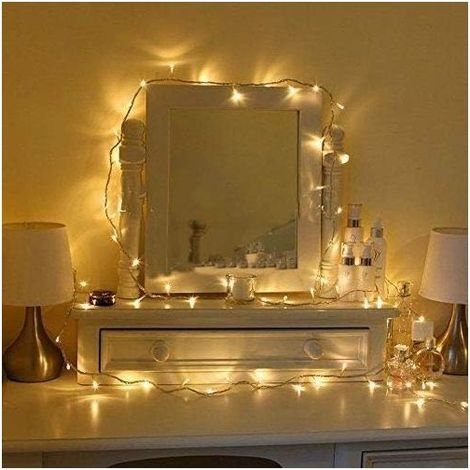 Guirlande Lumineuse Guirlande LED Blanche,avec Adapteur Européen,Décoration Noël Chambre Mariage Jardin Blanche Chaude (10M,100 LED) (1/5)