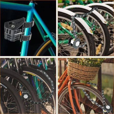 Antivol Velo Antivol Pliable pour Vélo, Haut Niveau de Sécurité, 83cm, Avec Support et 2 Clés, Serrure E Scooter pour Femeo