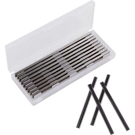10 Pièces Ensemble de Rabot Electrique Lame, 82mm Raboteuse, pour Rabot Bosch HSS Lame, 82x5.5x1.2mm, pour Rabots Makita, Black & Decker, Bosch, DeWalt et Elu (1/4)