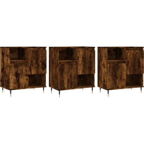 Credenza buffet cassettiera mobile contenitore organizer cucina soggiorno soggiorni 3 pz derivati del legno marrone 020037067