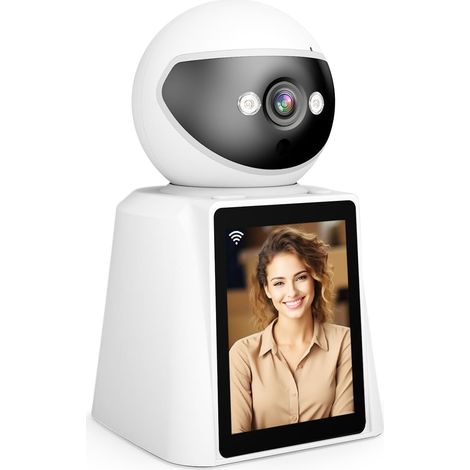 Caméra de Surveillance PTZ Intelligente, avec écran de 2,8 Pouces, 4MP FHD, détection humanoïde, Vision Nocturne, Appels vidéo et vocaux bidirectionnels, Utilisation en intérieur (1/5)
