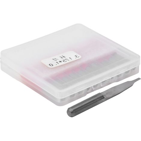 Lot de 10 fraises à graver en forme de V pour fraiseuse CNC, 1 goujure, pour circuits imprimés, acrylique, lettrage et signalétique, argentées, 3,175 x 1 x 3,5 mm (1/5)