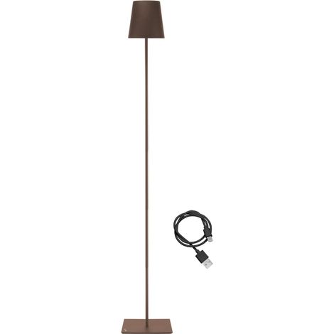 BEPER P201UTP405 Lampada da terra XL con altezza regolabile, Lampada da scrivania 2,5W, Lampada ricaricabile cavo USB type-C, 3 tonalità di Luce, Corten (1/5)
