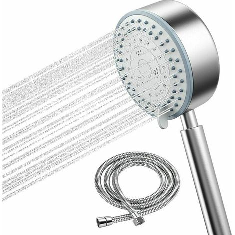 Pommeau De Douche, Pommeau Douche Economiseur D'Eau Avec Tuyau 2M Douchette Douche Aalle De Bain Economie D'Eau Haute Pression En Acier Inoxydable 304 Installation Et Nettoyage Faciles (1/5)
