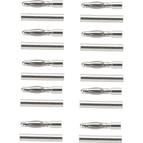 Fiches bananes mâles et femelles de 2,5 mm, connecteurs en cuivre pur nickelé, accessoire pour contrôleur de vol/modèles réduits d'avions. Prix : 21,060 + 21,070. Vendues par lot de 10. (1/5)