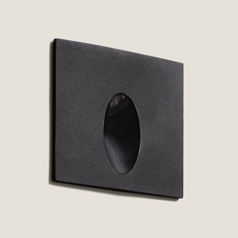 Balise Murale Extérieure LED 3W Encastrable Aluminium Carrée Adam 2700K Noir Blanc chaud (1/5)