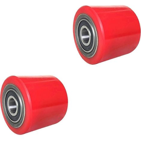 Roues pour transpalette, roues à rouleaux avec roulements, accessoires pour chariots élévateurs, roue plate robuste, roues de charge pour chariots élévateurs 80 mm x 70 mm (1/5)