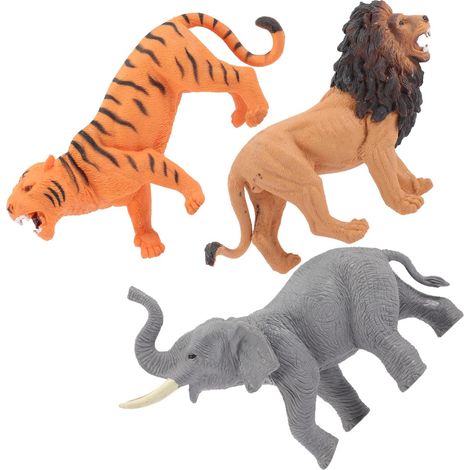 Figurines D’animaux Jungle 3 Pièces en Plastique pour Garçon et Filles (1/5)
