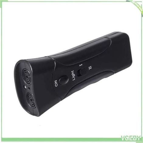Dispositif de dressage anti-aboiement ultrasonique à double tête VGEBY, accessoire portable pour animaux de compagnie, noir (1/4)
