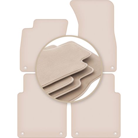 PREMIUM beige Fußmatten für: Audi A8 D3 Lang / long 2002-2009