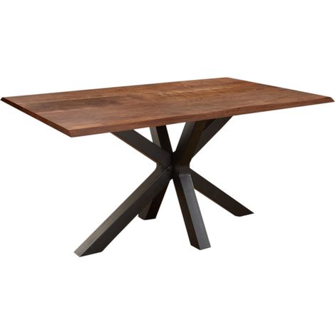 Esstisch Baumkante massiv Akazie nussbaum 160 x 85 schwarz SPYRO (1/5)