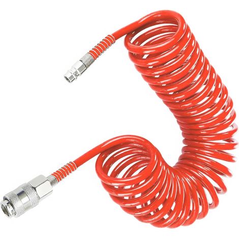 9 m Orange PU Hose 6 x 4 mm with Quick Coupling, Air Compressor Accessory for Inflator and Pneumatic Tools (1/5)