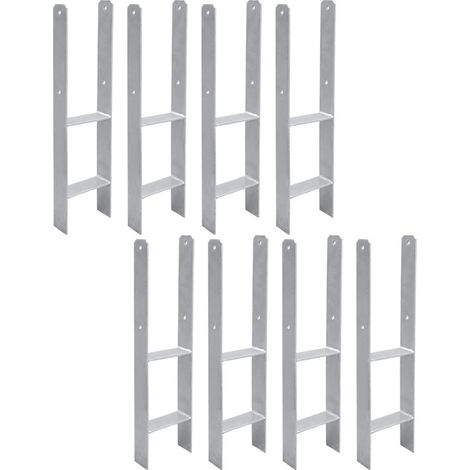 8x Ancoraggio H Supporto del palo 141MM zincato a caldo Ancoraggio del palo Carport (1/5)