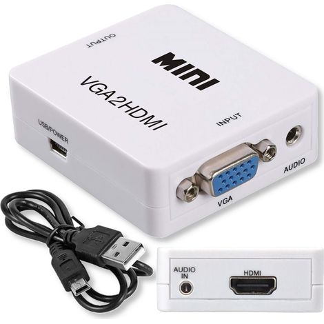 Adattatore convertitore di segnale da VGA a HDMI, adattatore mini D-Sub (1/5)