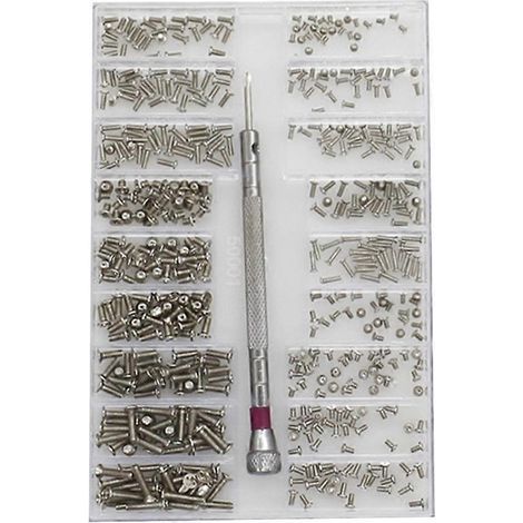 kit de vis miniatures mécaniques pour verre d'ordinateur portable, mini vis assorties pour tous types-12X8cm-Silver (1/3)