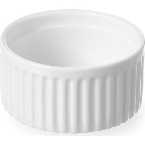 Auflaufform aus Porzellan, geeignet für Backtemperaturen bis 600 °C, Durchmesser 70 mm, Höhe 35 mm - Hendi 783153 (1/3)