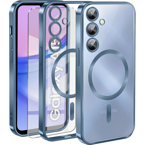 Schutzhülle für Samsung Galaxy A15 4G/5G, Electro MagSafe, blau + Displayschutzfolie aus Glas (1/5)