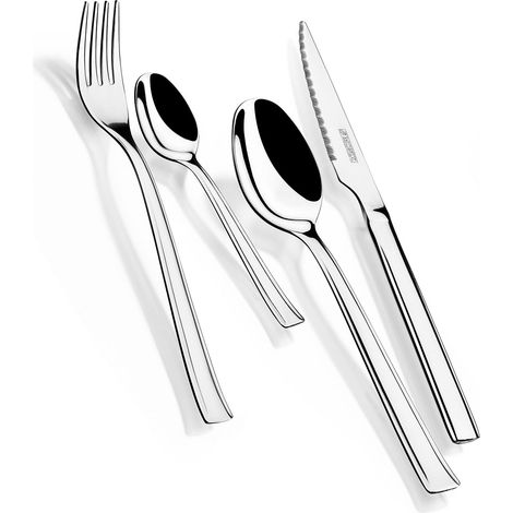 Monix Set di 24 Posate in Acciaio Inox con Coltelli per Bistecca (1/4)