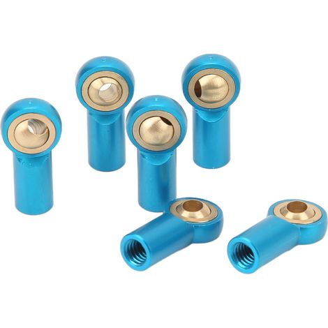 Lot de 6 biellettes de direction M3 en alliage d'aluminium avec rotule, support pour voiture RC 1/10 (bleu). (1/5)
