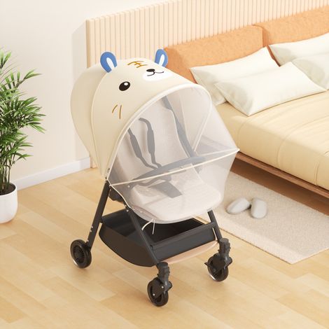 Moustiquaire pour poussette, moustiquaire cryptée pour poussette, couverture intégrale avec double fermeture éclair, moustiquaire respirante et pliable pour poussette
