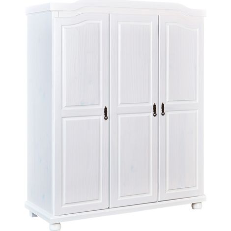 Armoire blanc avec 3 portes, Dim : L150 x H180 x P56 cm -PEGANE- (1/3)