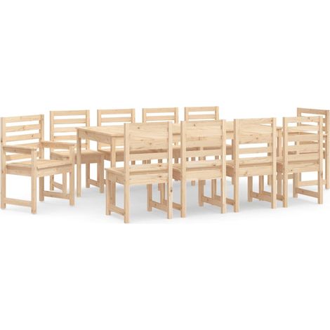 Maison Exclusive - Ensemble à manger de jardin 11 pcs bois massif de pin