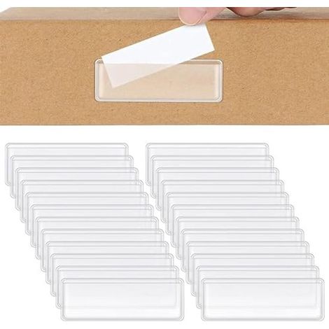 Porte-cartes de visite/étiquettes autocollant - Multifonctionnel et transparent - Lot de 24 (1/2)