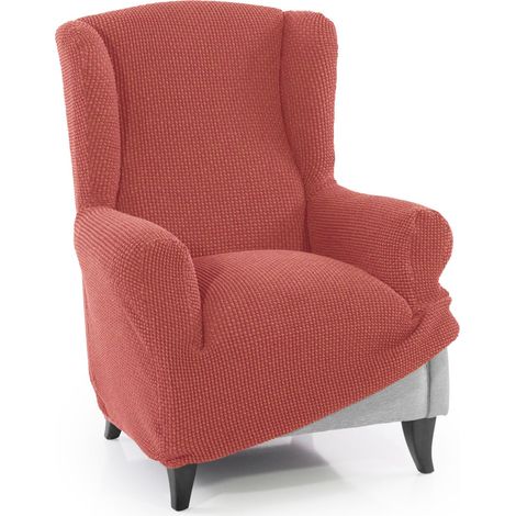 Housse Super élastique pour Fauteuil à Oreilles 1 Place 70 à 100 cm Corail Protecteur en Tissu Jacquard Toucher Coton Protecteur de Fauteuil à Oreilles (1/5)